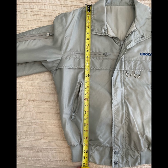 VINTAGE Unocal 76 Men’s Gas Station Jacket Sz. L, Light Green/Gray - Picture 10 of 10